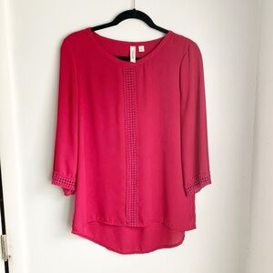 Tacera - Pink ¾ length Blouse - Size Small